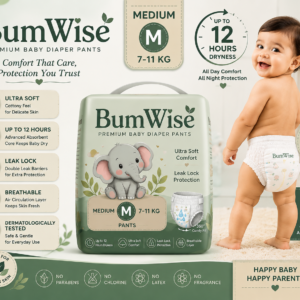 BumWise Premium Baby Diaper Pants - Medium (M) Size | 7-11 KG