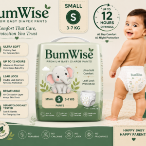 BumWise Premium Baby Diaper Pants - Small (S) Size | 3-7 KG